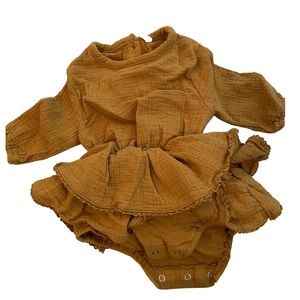 Quincy Mae cotton romper - bronze caramel 9-12 myths